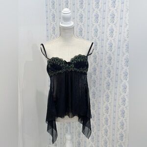 Vintage y2k Victoria’s secret black babydoll cami top